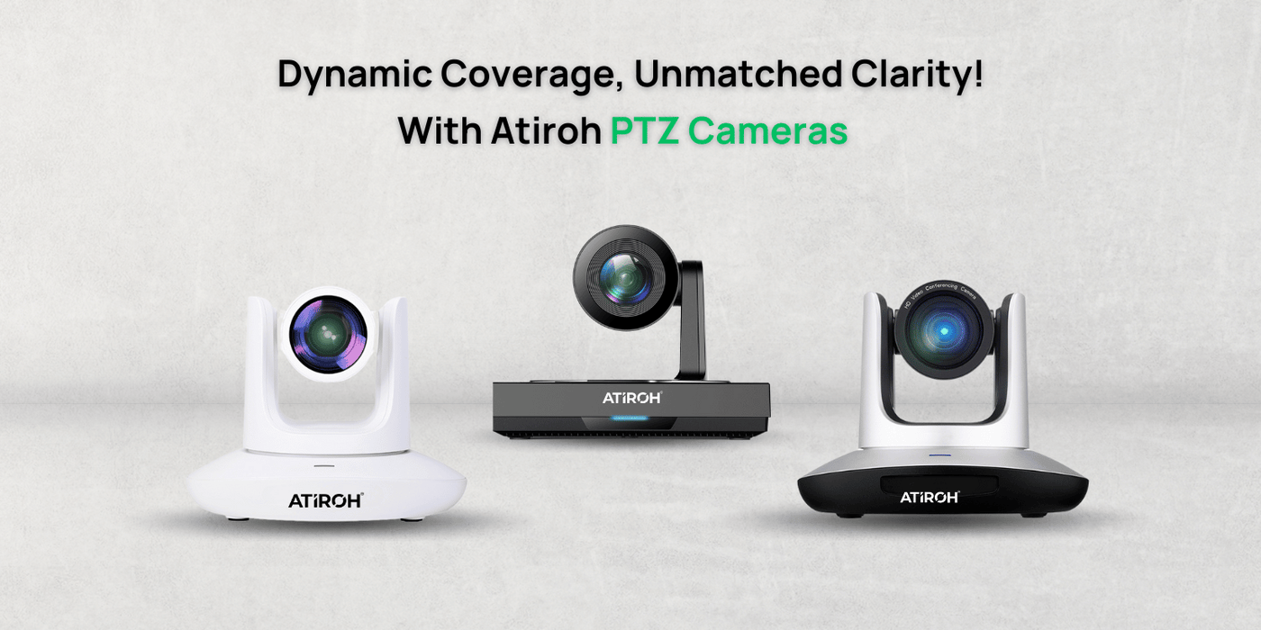 Atiroh PTZ camera for professional conference and live streaming setups, delivering smooth motion and crystal-clear video.