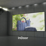 Atiroh indoor video wall displaying high-brightness visuals in a modern interior setup, ideal for retail and commercial spaces.