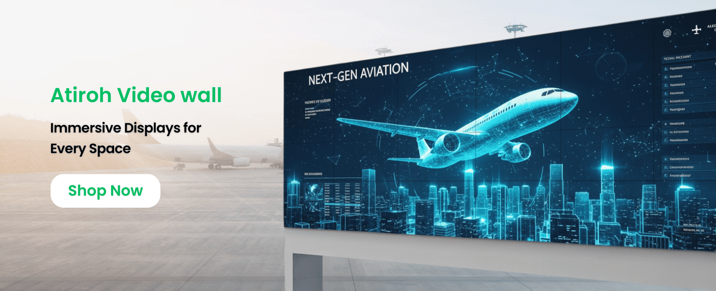 Atiroh Video Wall display showcasing immersive visuals and high-brightness performance for commercial and corporate spaces.